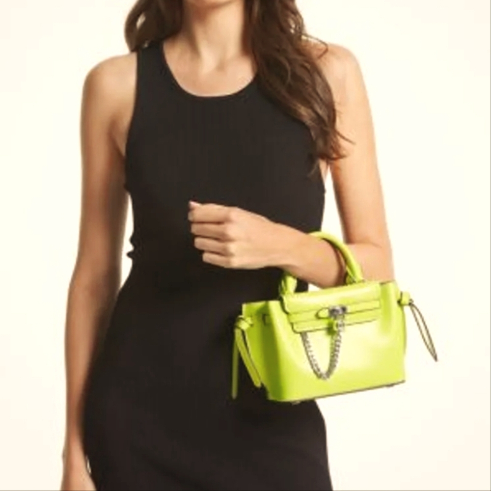Michael Kors Hamilton Small Lime Cross Body Bag - Picture 2 of 16